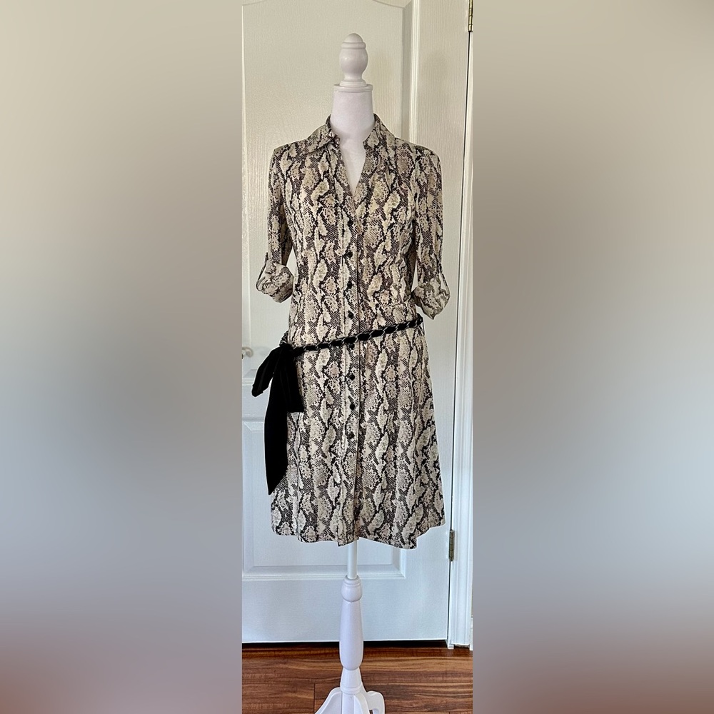 INC Snakeskin Print Shirt Dress